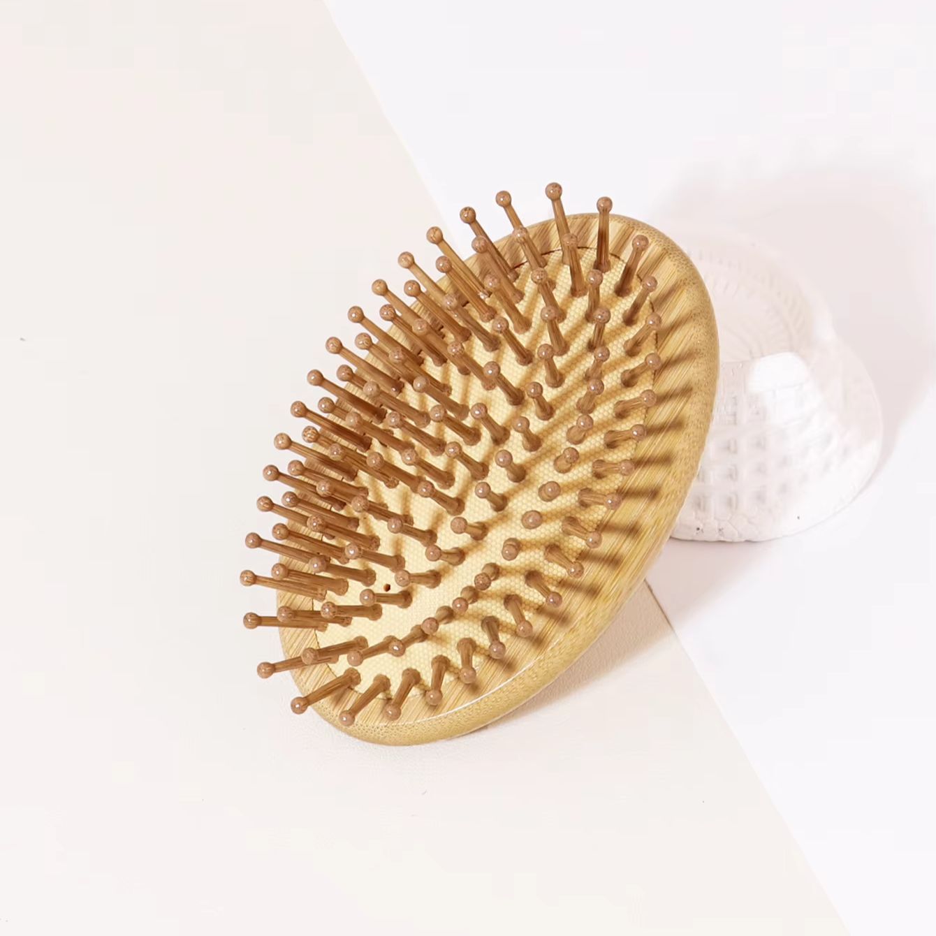 Bamboo Hair Brush - 1個入り竹製ブラシ、静電気防止エアクッションヘアブラシ、抜け毛防止マッサージヘアブラシ、ヘアケア健康竹製コーム、本物の髪やウィッグに特化