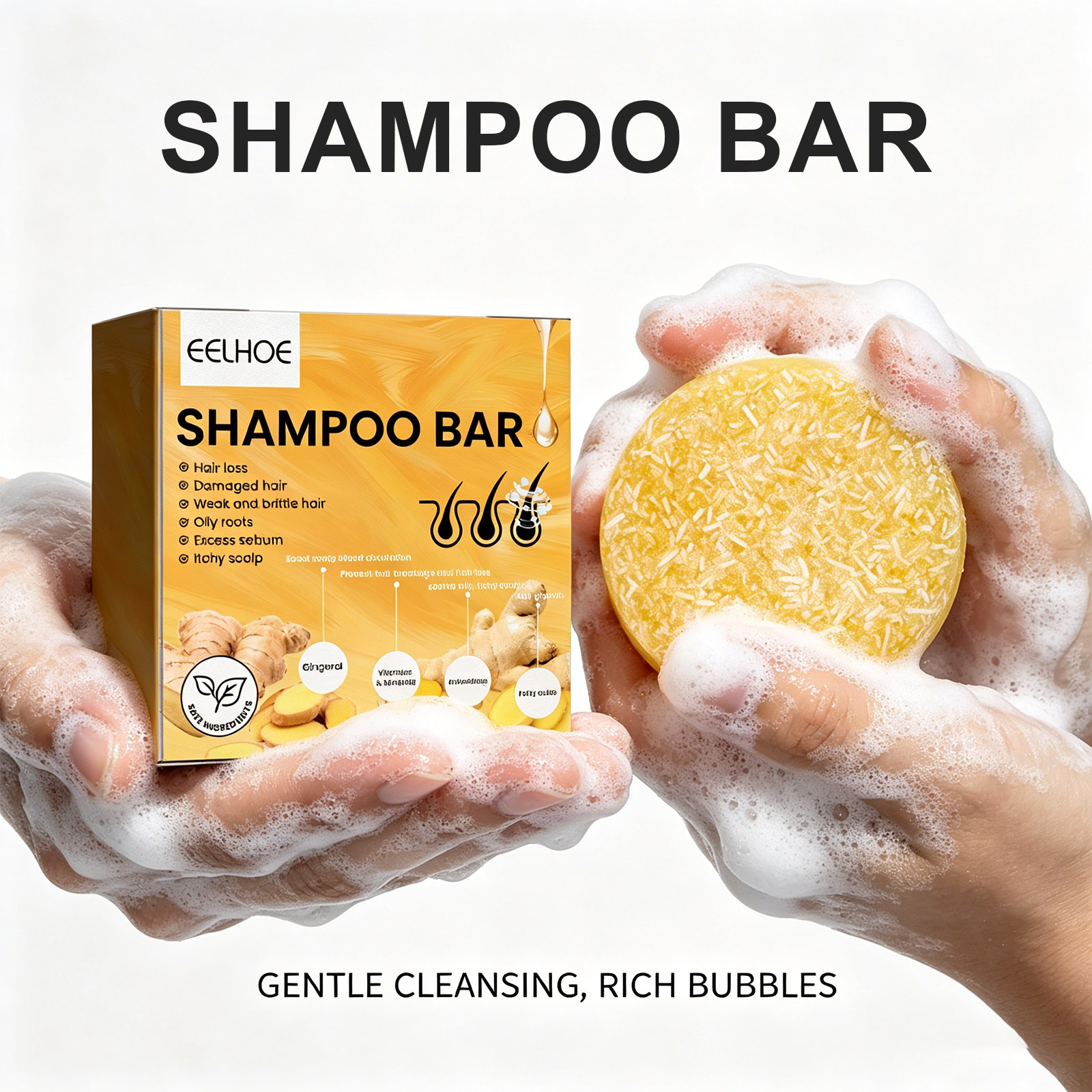 Hair Care Pantene - 1 個シャンプーバージンジャーヘアケア固形シャンプーディープクレンジング栄養を与える滑らかな柔らかい髪頭皮ケアポータブル旅行日常使用