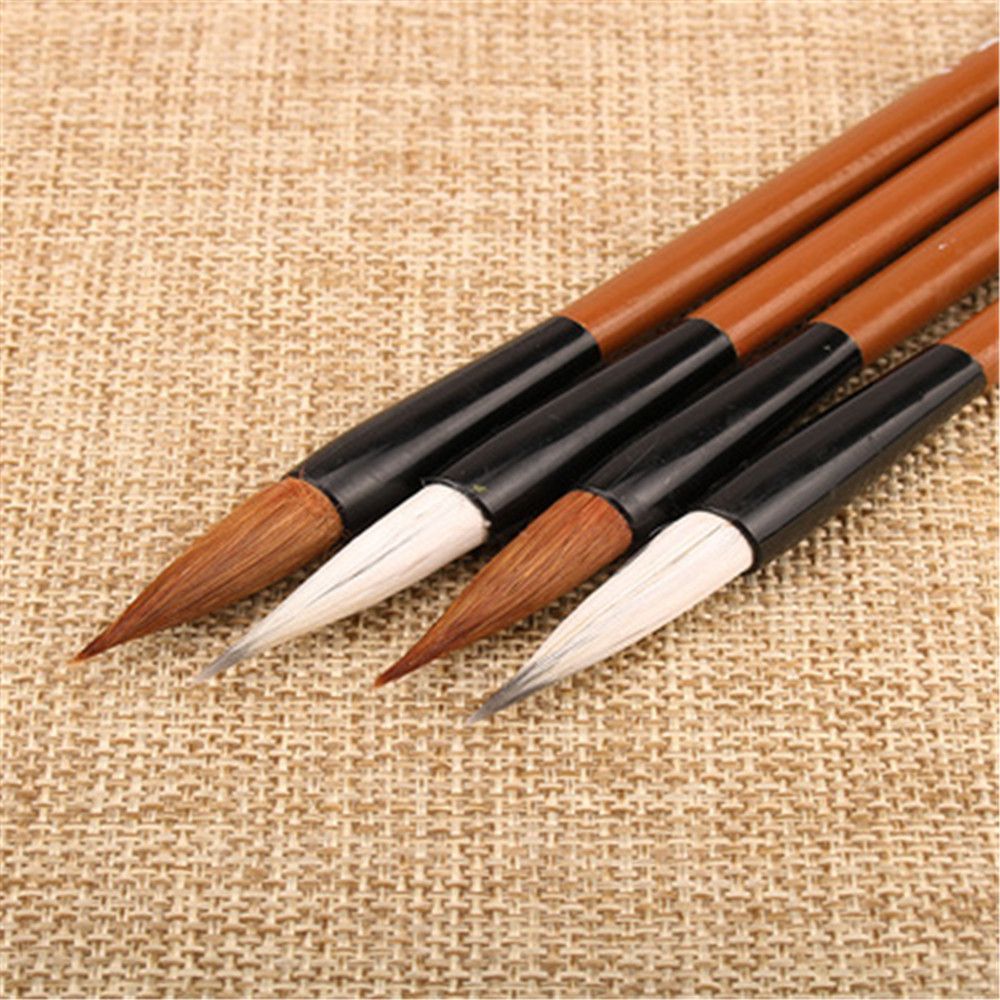 Bamboo Hair Brush - 6 ピース/セット絵画ブラシ竹狼毛練習筆伝統的な中国の書道筆