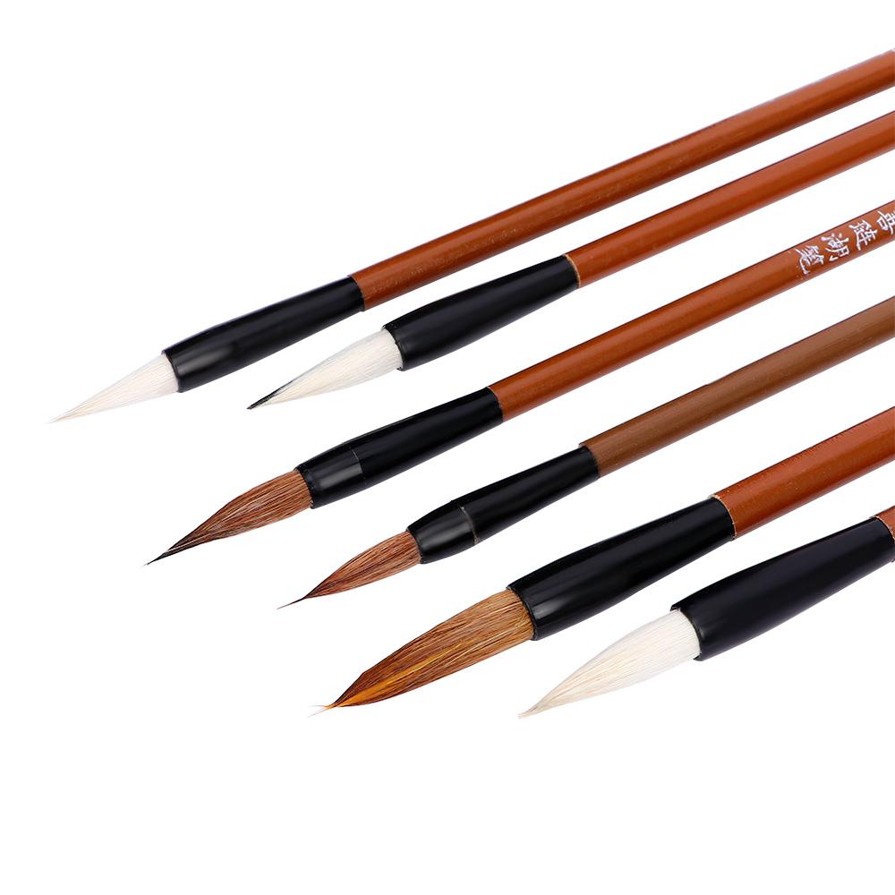 Bamboo Hair Brush - 実用的な絵筆 竹製練習用筆 狼毛伝統的な中国書道筆