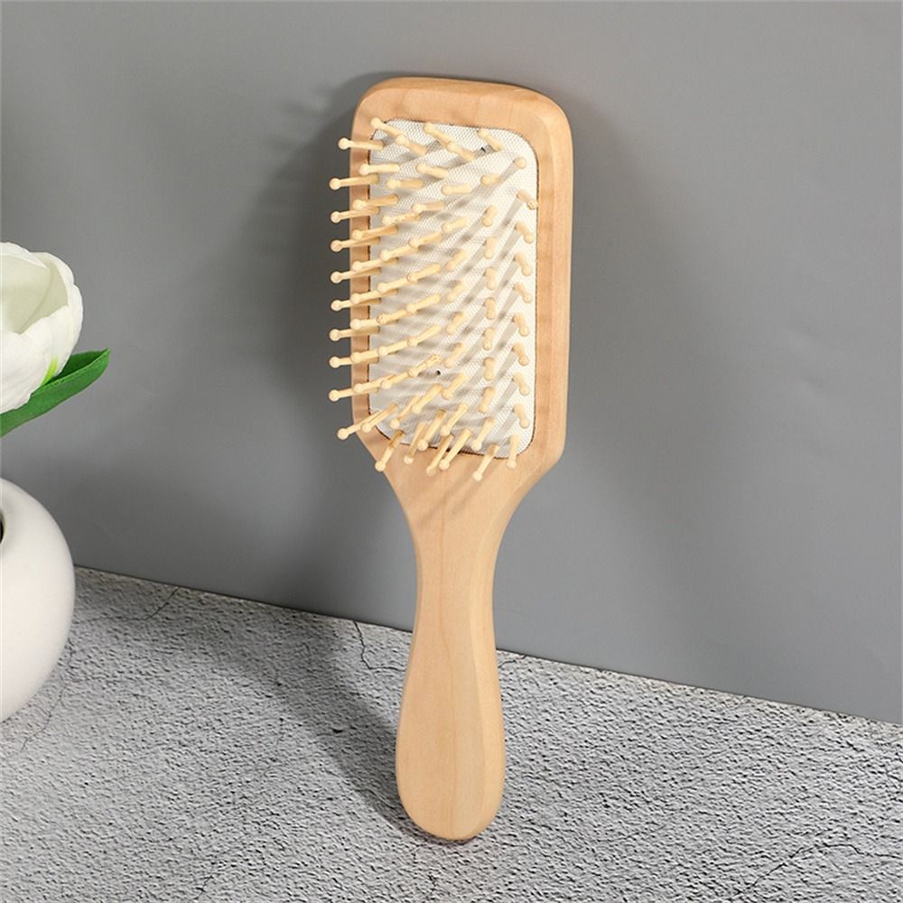 Bamboo Hair Brush - プロのエアクッション木製コームマッサージブラシ頭皮ケア竹コームもつれ解消ヘアブラシスタイリングツール