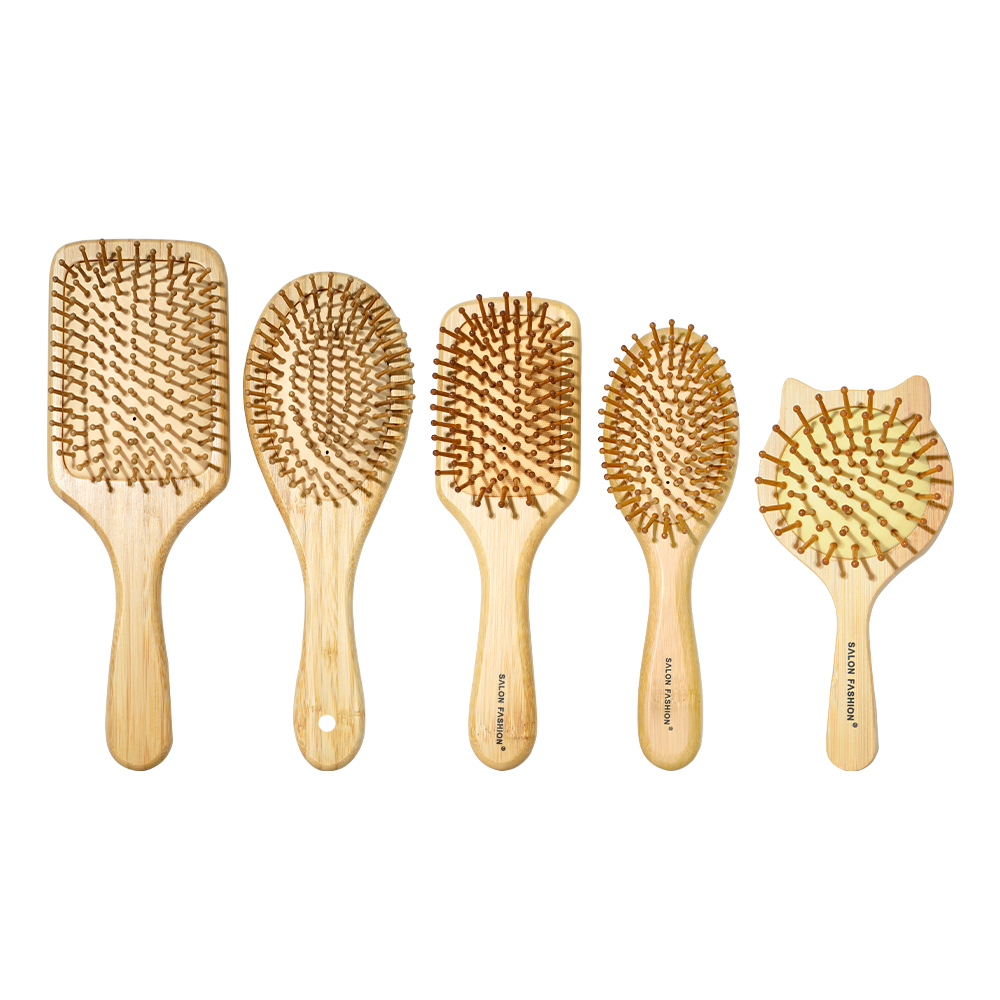 Bamboo Hair Brush - かわいい猫木製櫛竹マッサージヘアコーム天然帯電防止ヘアブラシヘアケアマッサージコーム理髪スタイリングツール