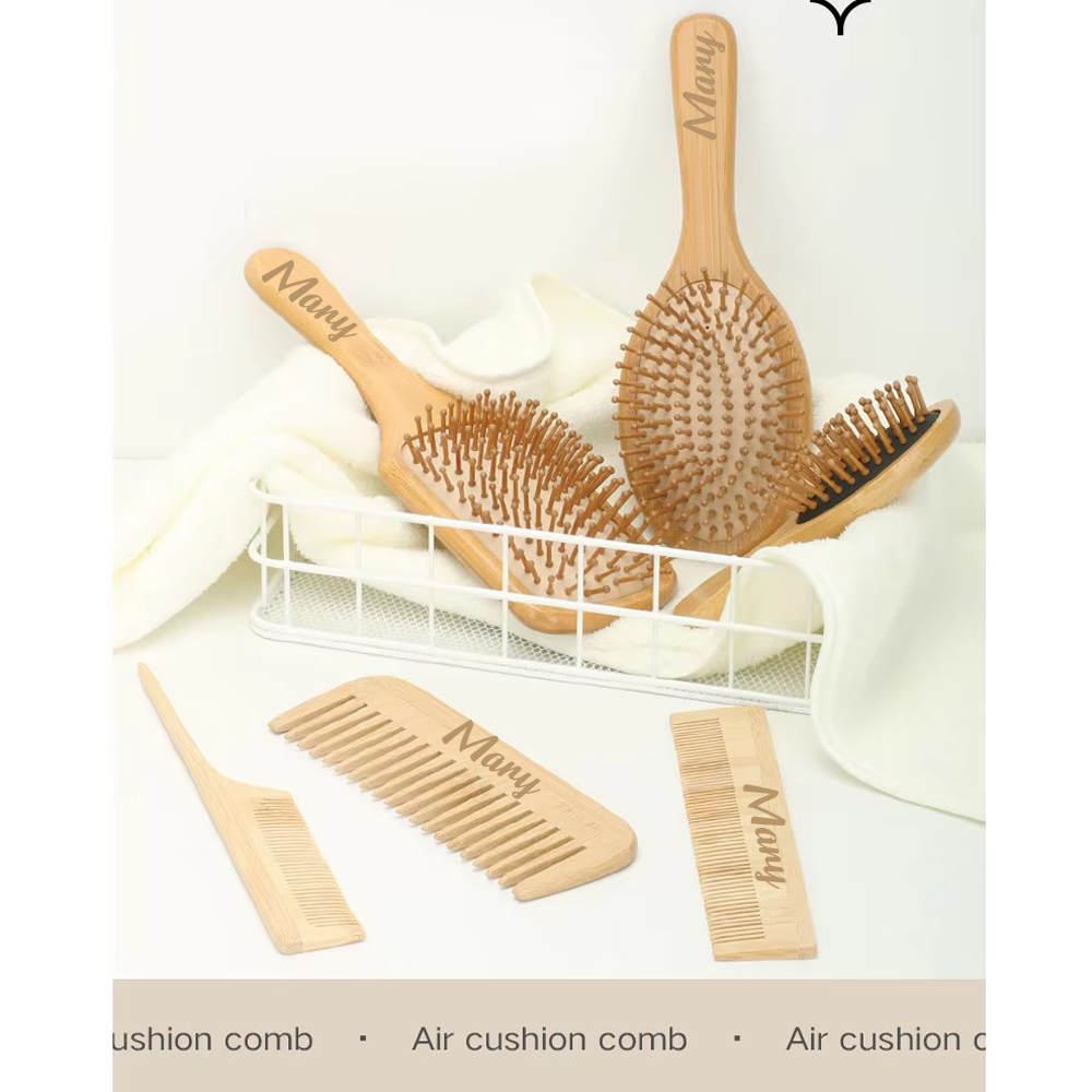 カスタム木製エアクッションコーム,プレミアムバンブーヘアブラ - Bamboo Hair Brush のレビューと価格
