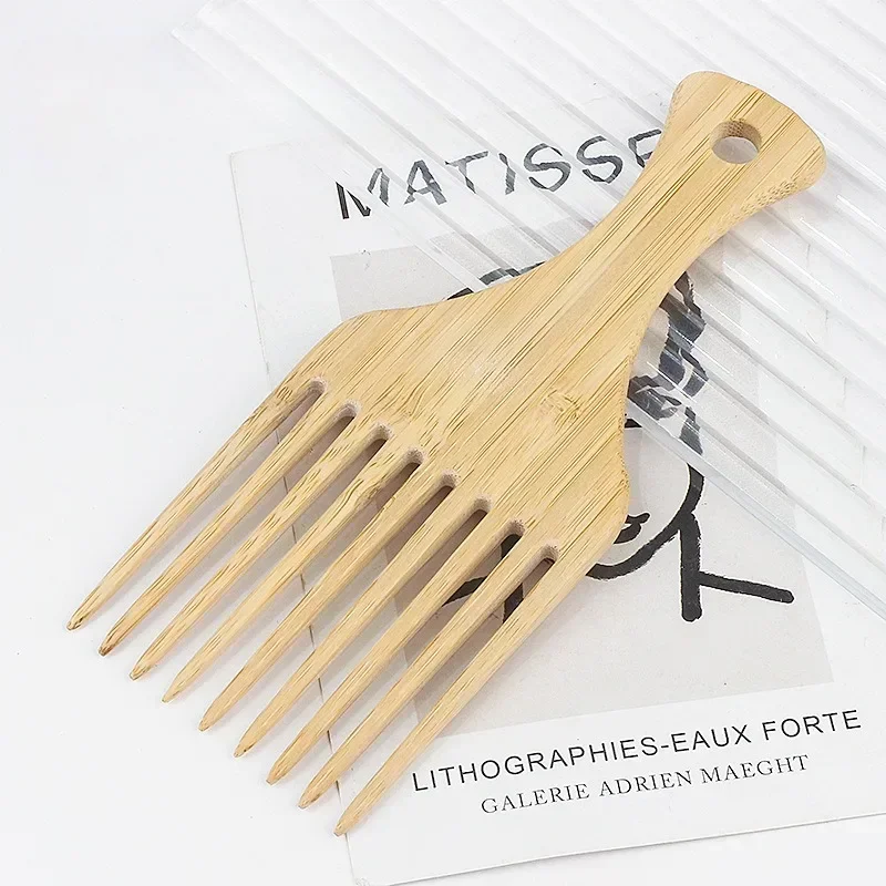 1 個天然竹木製ヘアコーム帯電防止アフロフォーク櫛女性のため - Bamboo Hair Brush のレビューと価格