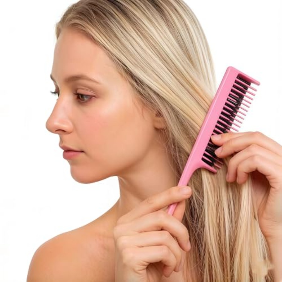 女性と女の子のためのヘアブラシセット：ピンク4ピース3列ティ - Bamboo Hair Brush のレビューと価格
