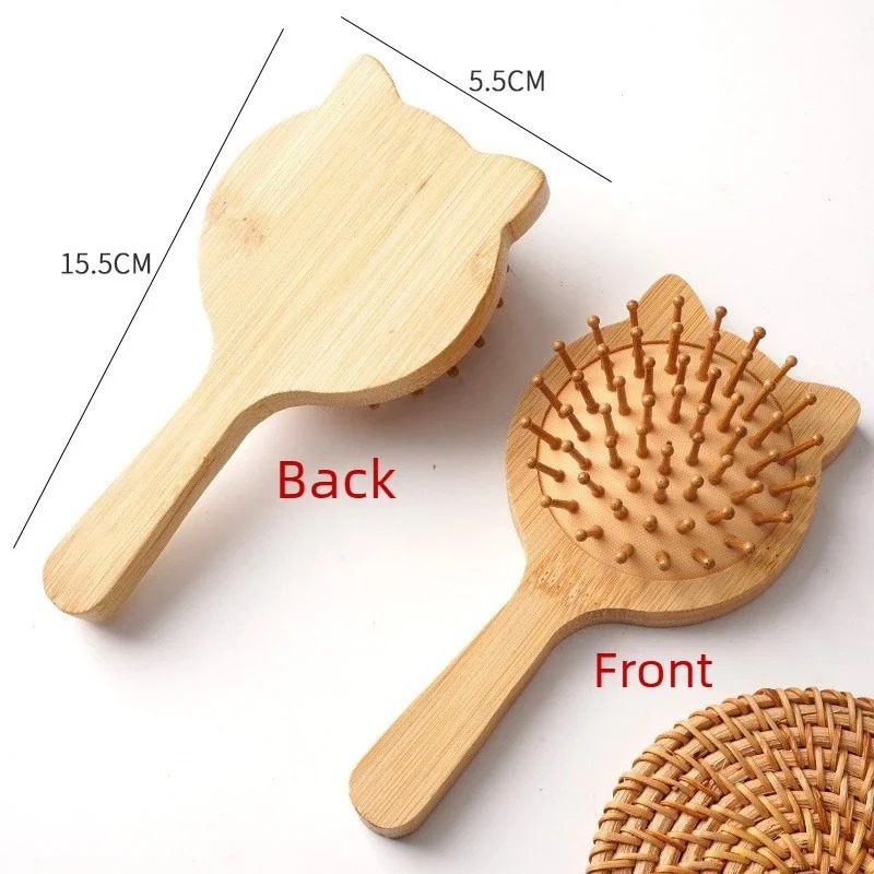 1Pc 新ヘアケア木製櫛パドルクッションヘアブラシマッサージ - Bamboo Hair Brush のレビューと価格