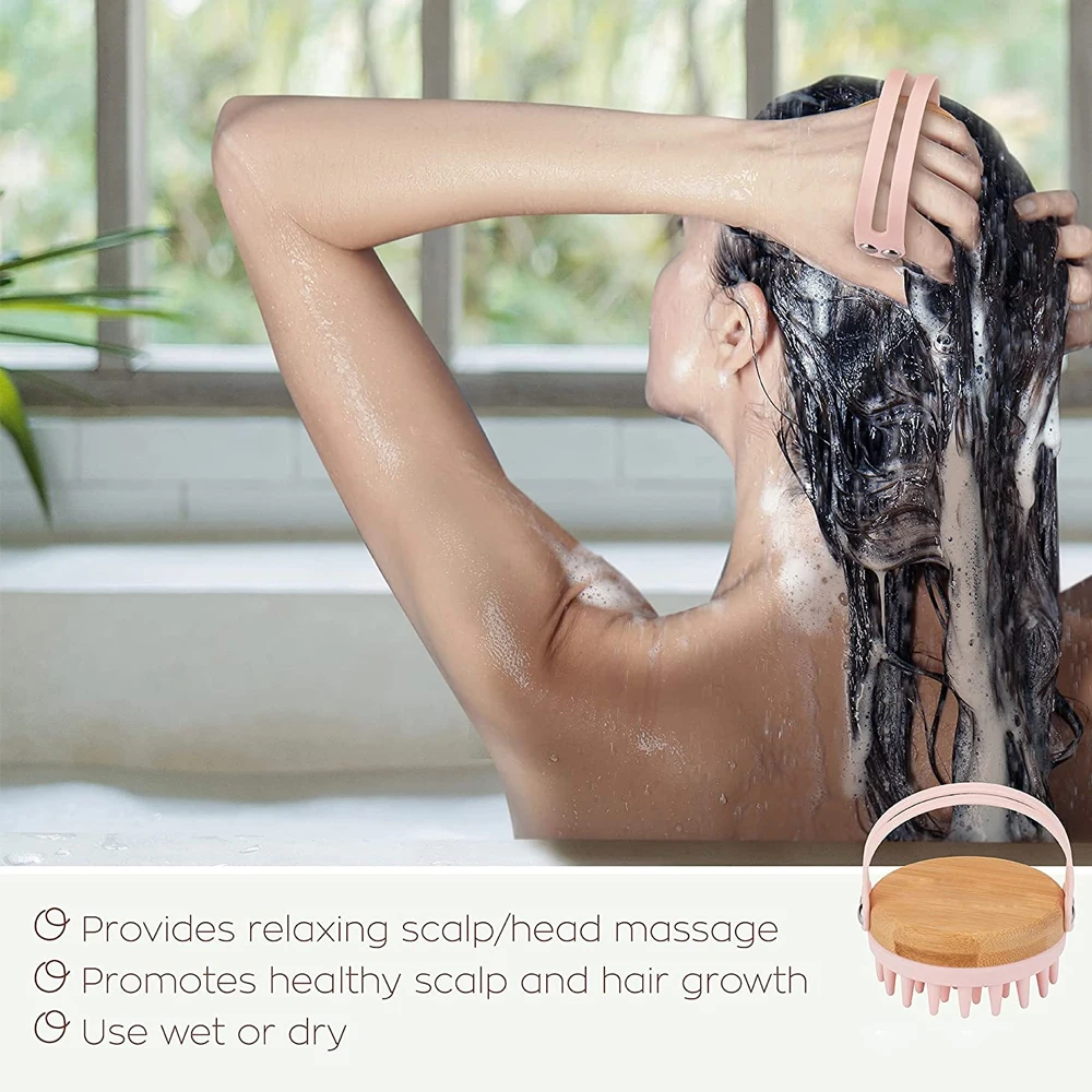 新しい頭皮マッサージシャンプーブラシ木製ウェットとドライヘア - Bamboo Hair Brush のレビューと価格