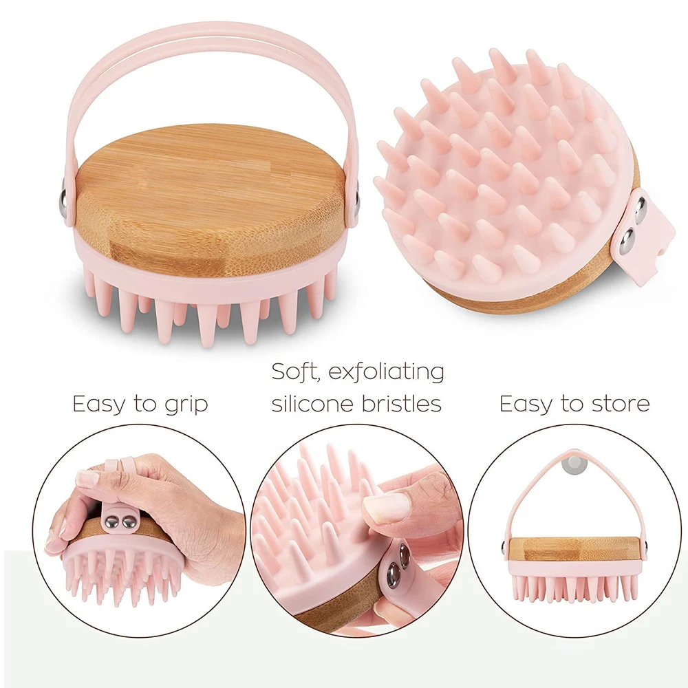 新しい頭皮マッサージシャンプーブラシ木製ウェットとドライヘア - Bamboo Hair Brush のレビューと価格
