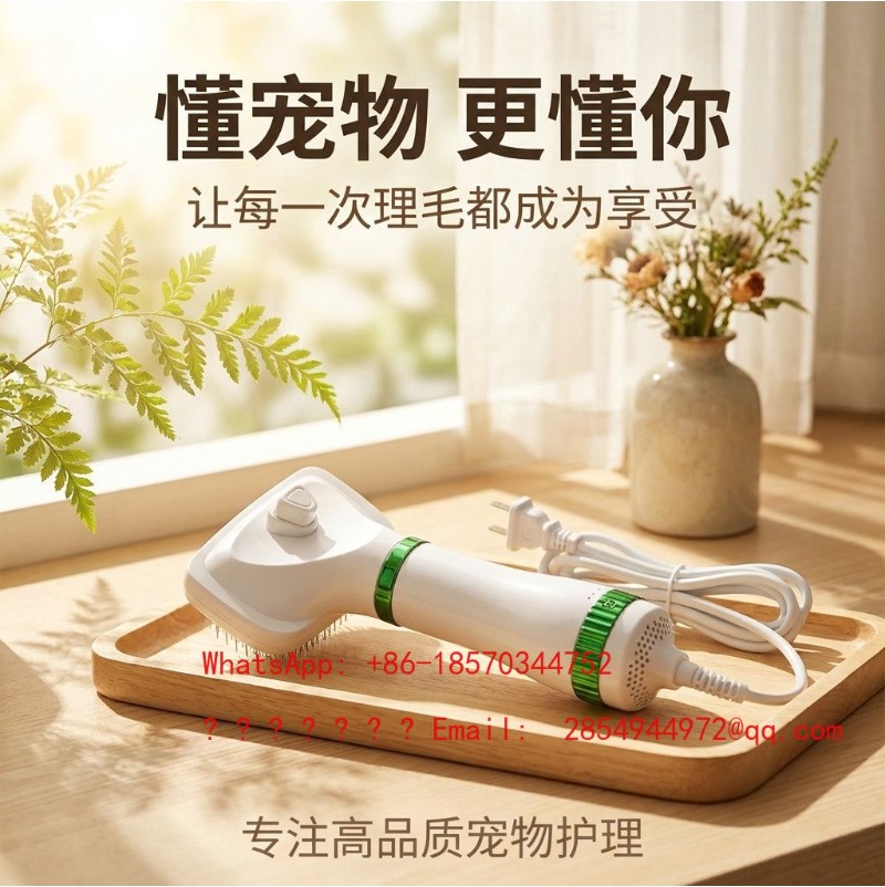 2 IN 1 ペットヘアドライヤー＆グルーミングコーム、低騒 - Bamboo Hair Brush のレビューと価格