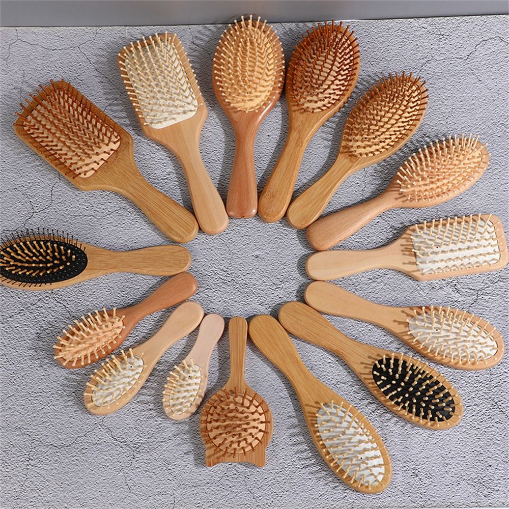 プロフェッショナルエアクッション木製櫛脱毛頭皮ケア竹櫛結び目 - Bamboo Hair Brush のレビューと価格