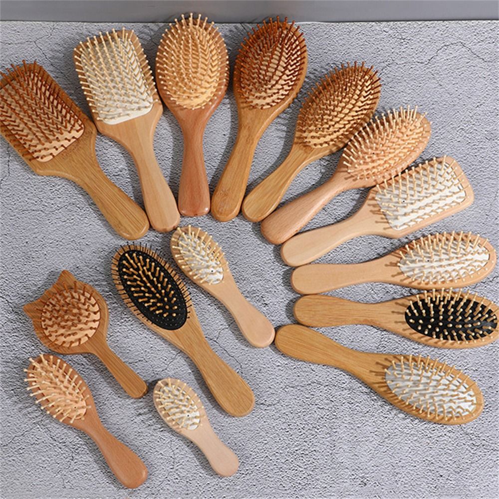 プロフェッショナルエアクッション木製櫛脱毛頭皮ケア竹櫛結び目 - Bamboo Hair Brush のレビューと価格