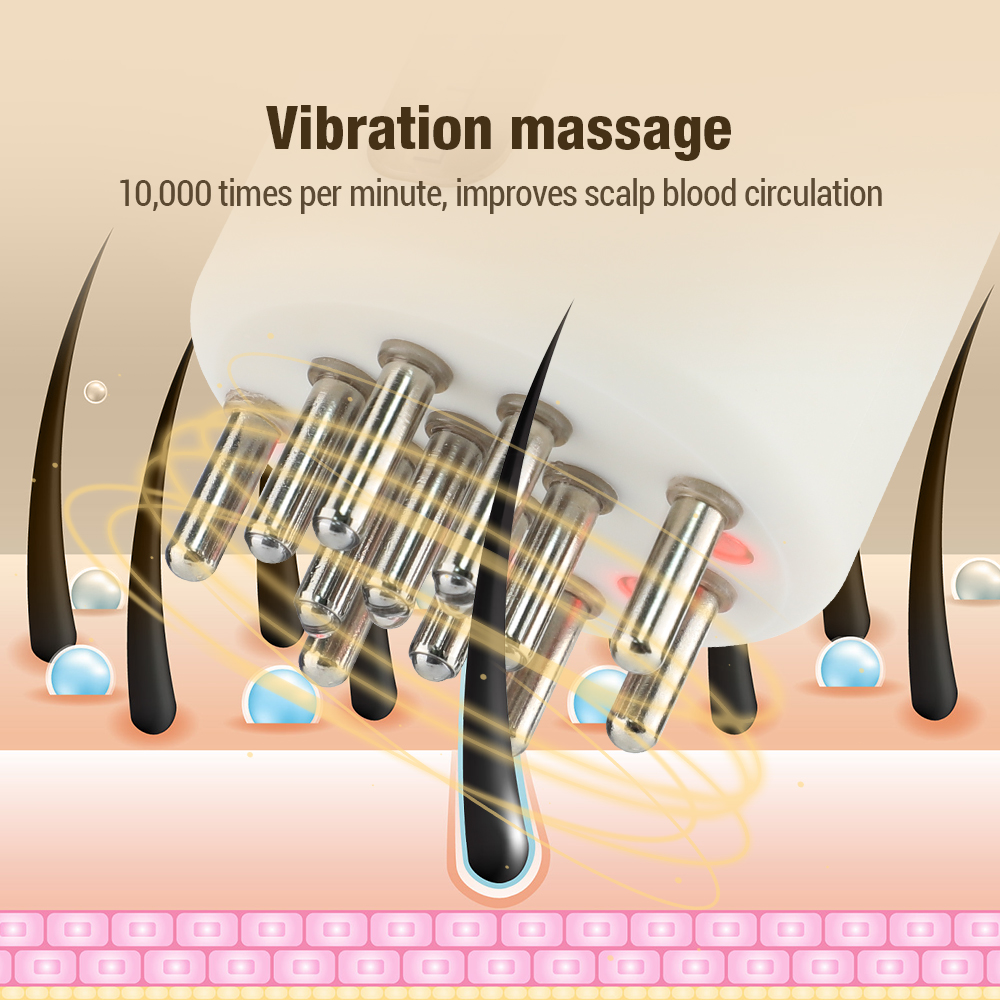 電気振動ヘッドマッサージコーム,育毛オイル,赤光療法,マイク - Hair Care Essential Oil のレビューと価格