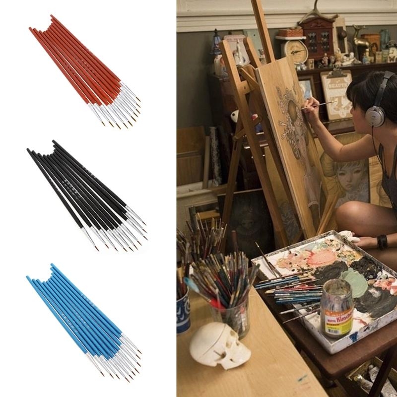 10 個ナイロンヘアブラシフックラインペンアーティスト水彩ア - Bamboo Hair Brush のレビューと価格