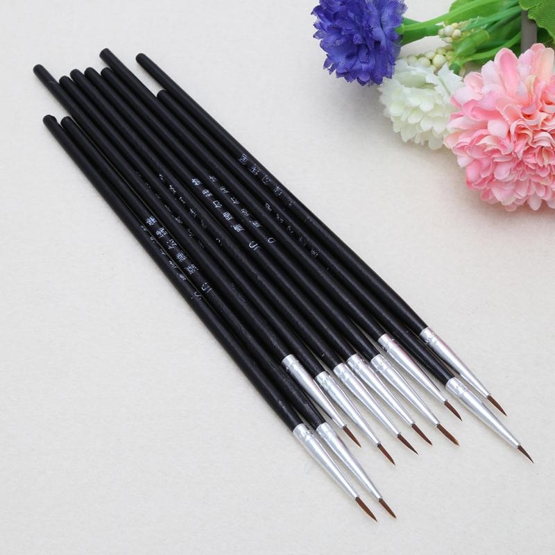 10 個ナイロンヘアブラシフックラインペンアーティスト水彩ア - Bamboo Hair Brush のレビューと価格