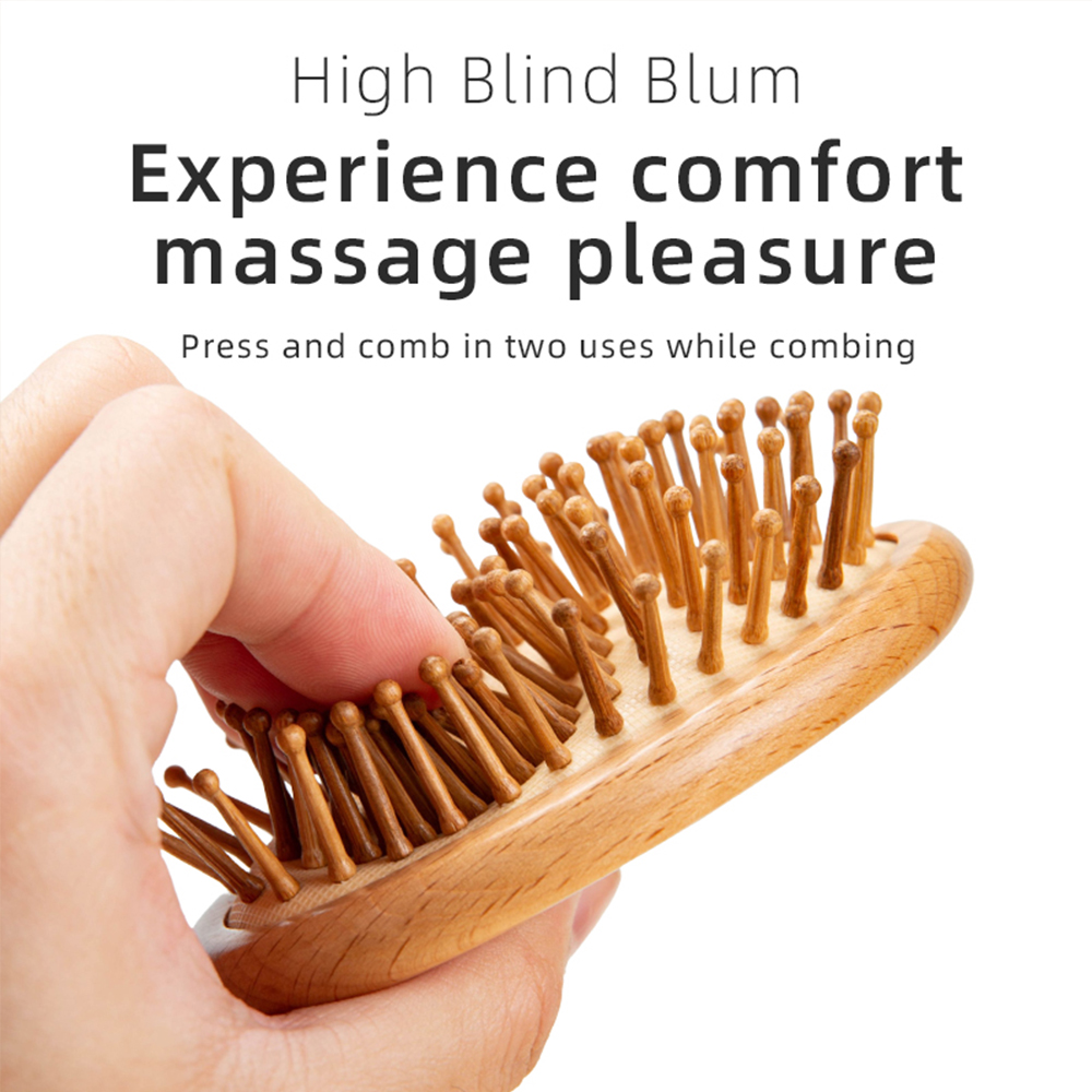 1 個/2 個木製櫛プロフェッショナル健康パドルクッション脱 - Bamboo Hair Brush のレビューと価格