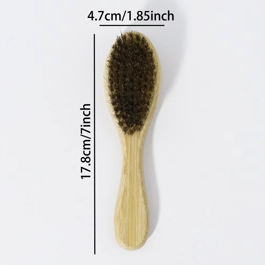 楕円形の竹と木のひげトリミングブラシ、剛毛のひげと髪のクリー - Bamboo Hair Brush のレビューと価格