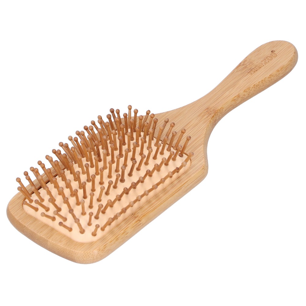 優しい竹製ヘアブラシ 竹製静電気防止頭皮マッサージコーム 人 - Bamboo Hair Brush のレビューと価格