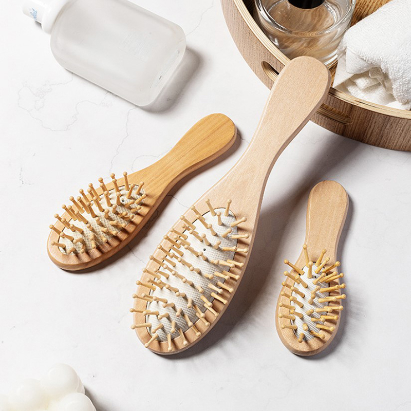 プロの帯電防止木製エアバッグ,ヘアブラシ,頭皮ケア - Bamboo Hair Brush のレビューと価格