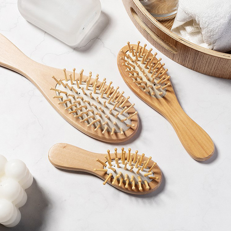 プロの帯電防止木製エアバッグ,ヘアブラシ,頭皮ケア - Bamboo Hair Brush のレビューと価格