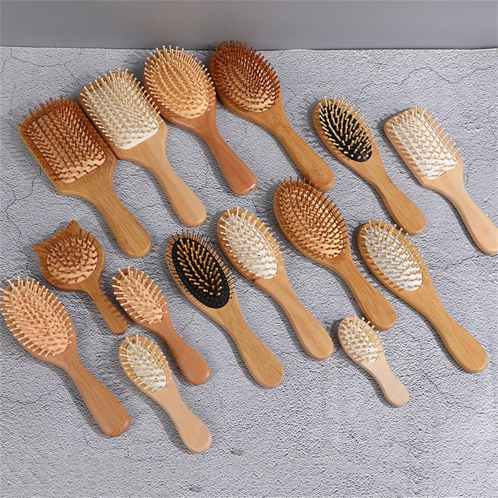 プロのエアクッション木製コームマッサージブラシ頭皮ケア竹コー - Bamboo Hair Brush のレビューと価格