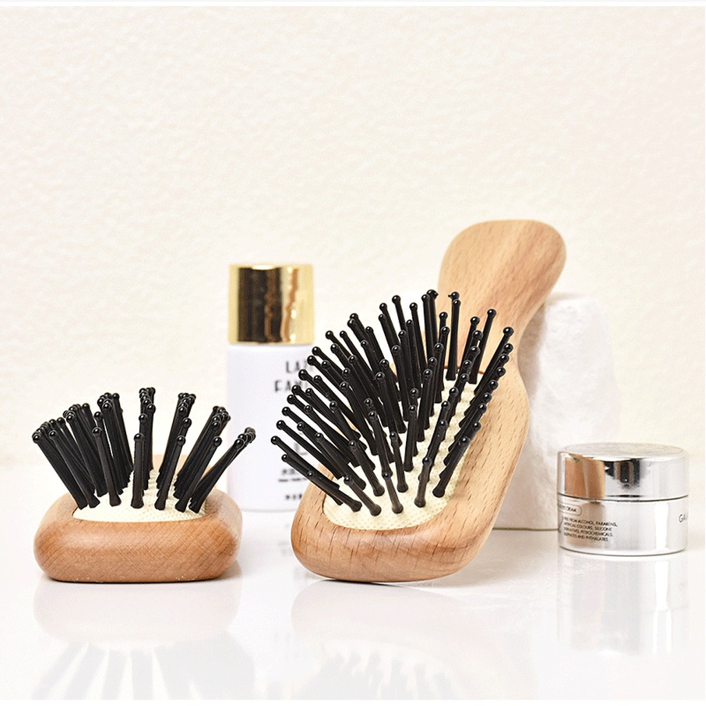 竹と木製のヘアブラシ、ポータブルミニエアクッションコーム、マ - Bamboo Hair Brush のレビューと価格